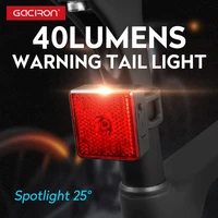 gaciron 40 lumens waterproof smart warning tail light reflex led spotlight lamp bike accessories clip on hats clothes for hiking