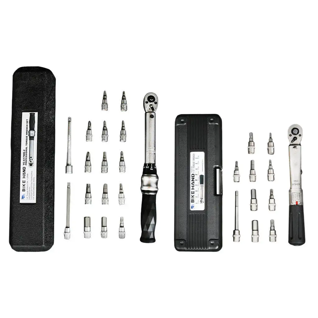 

1/4 inch Drive Click Torque Wrench Set with Storage Box Bicycle Tools 2 to 24 nm Repair Tools Bicycle Maintenance Kit