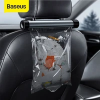 baseus car organizer metal trash can with 40pcs storage garbage container bags holder for auto back seat organizer in the car