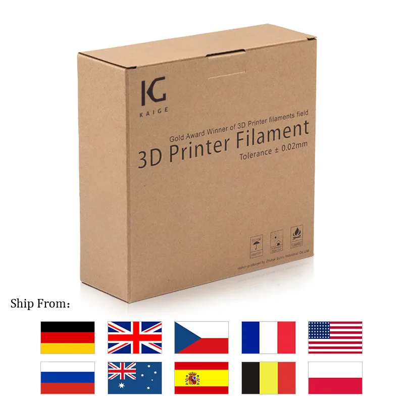 kaige pla rainbow color 1kg 1 75mm 3d printer filament multicolor random print no shrinkage no bobble rich luster fast shipping free global shipping