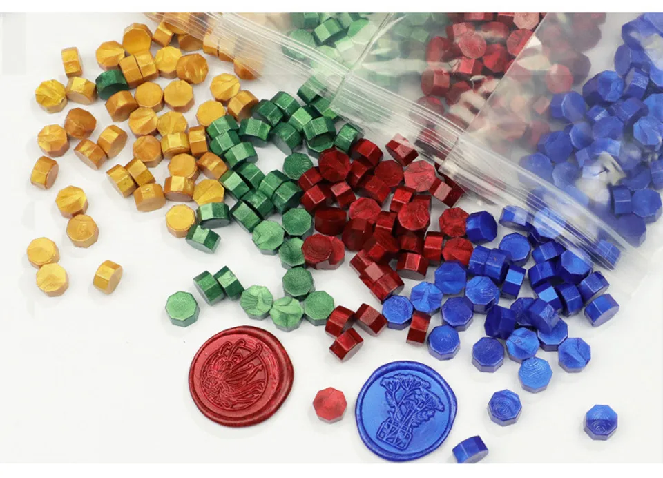 100 шт./лот Восьмиугольные восковые шарики штамповочные печати для конвертов