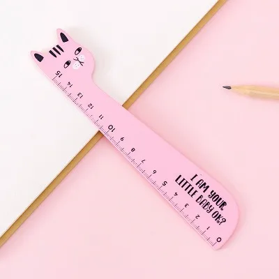 15cm-wooden04 1 шт. простой стиль 15 см 18 см 20 см прозрачная акриловая линейка простая линейка квадратная линейка милые канцелярские принадлежности для рисования - Цвет: 15cm-wooden04