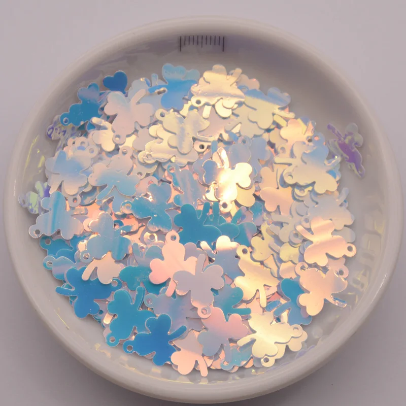 Блестящие пайетки из ПВХ в форме цветка клевера 25 г 11 х15 мм | Дом и сад