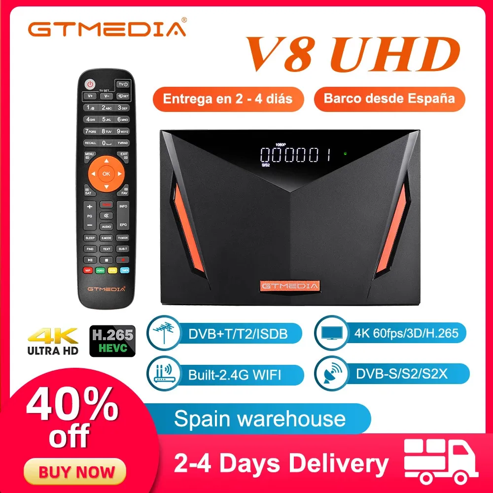 

2021 Новый V8 UHD GTMEDIA DVB-S2/S2X T2 кабель H.265 4K Ultra HD встроенный WIFI Freesat Ccam спутниковый ресивер Поддержка 802.1.1b/g/
