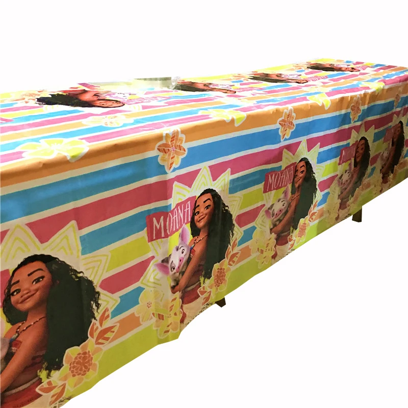 260*108cm Cartoon Moana Tablecloth Disney Moana Party Disposable Table Cover For Kids Happy Birthday Party Decoration Supplies images - 6