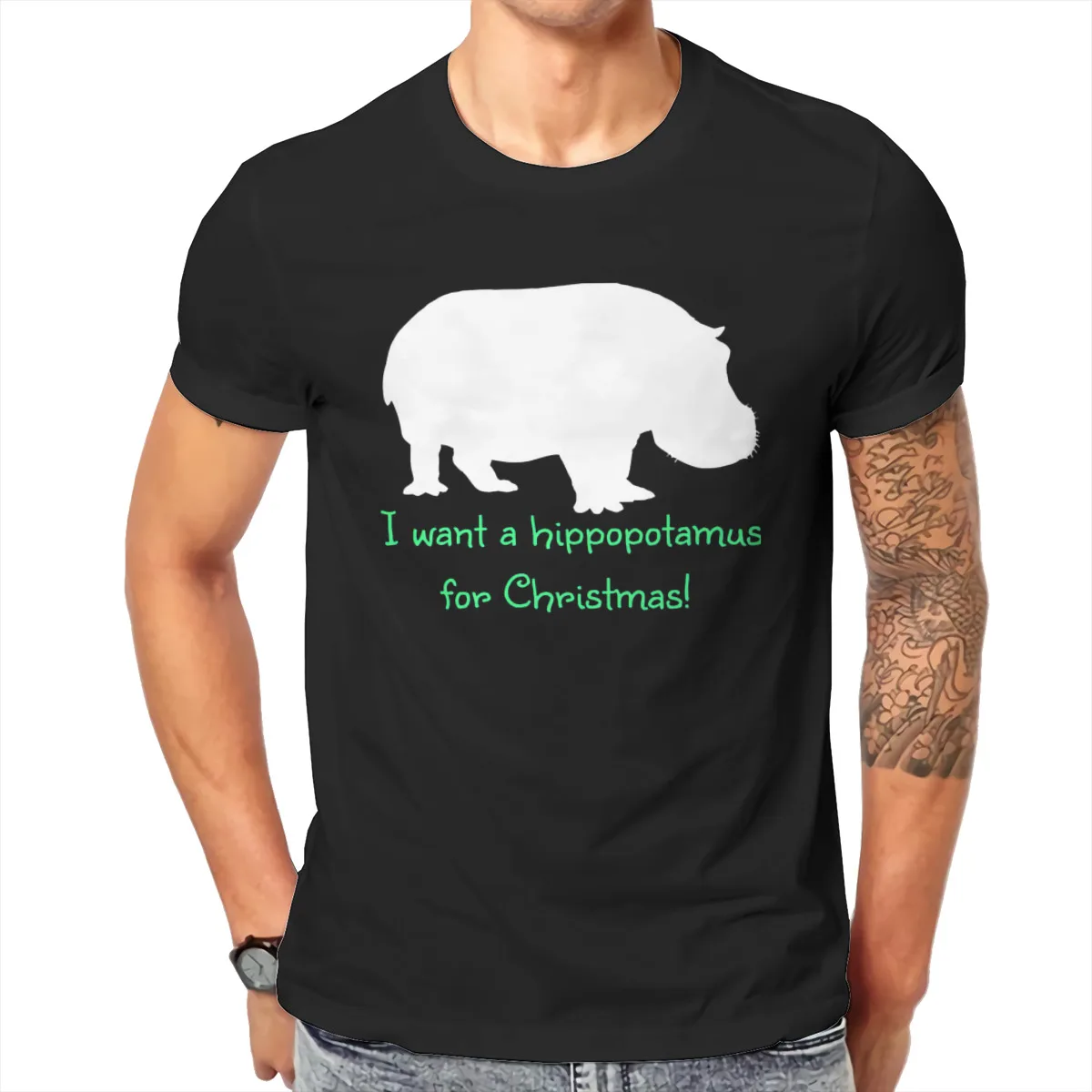 

I Want A Hippopotamus For Christmas T shirt Men T shirt summer T-shirt