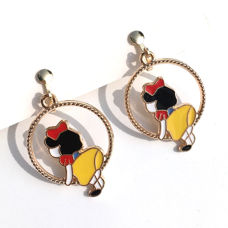 Мультяшные клипсы для принцесс серьги без отверстий ушей принцессы пирсинга