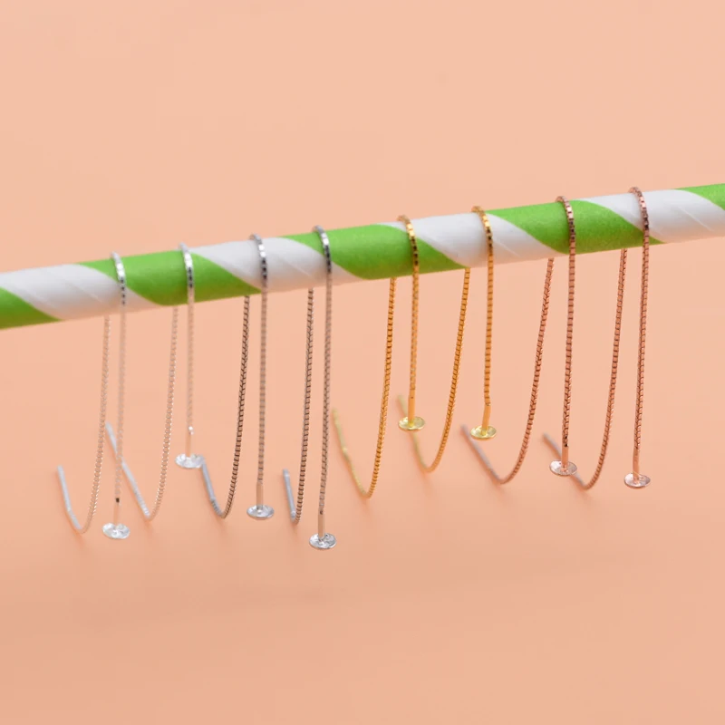 Самодельные серьги из серебра s925 пробы аксессуары для проколотых ушей Т образная