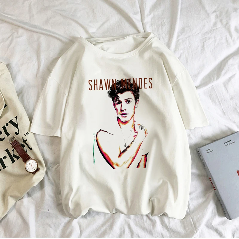 

Модные эстетичные повседневные топы, женская футболка с принтом Shawn.Mendes, лето 2020, футболка в стиле Харадзюку, винтажная Милая футболка для же...