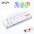 Игровая механическая клавиатура ZUOYA RGB, проводная USB клавиатура с красным переключателем, 87 клавиш, защита от фиктивных нажатий, для компьютера и ноутбука