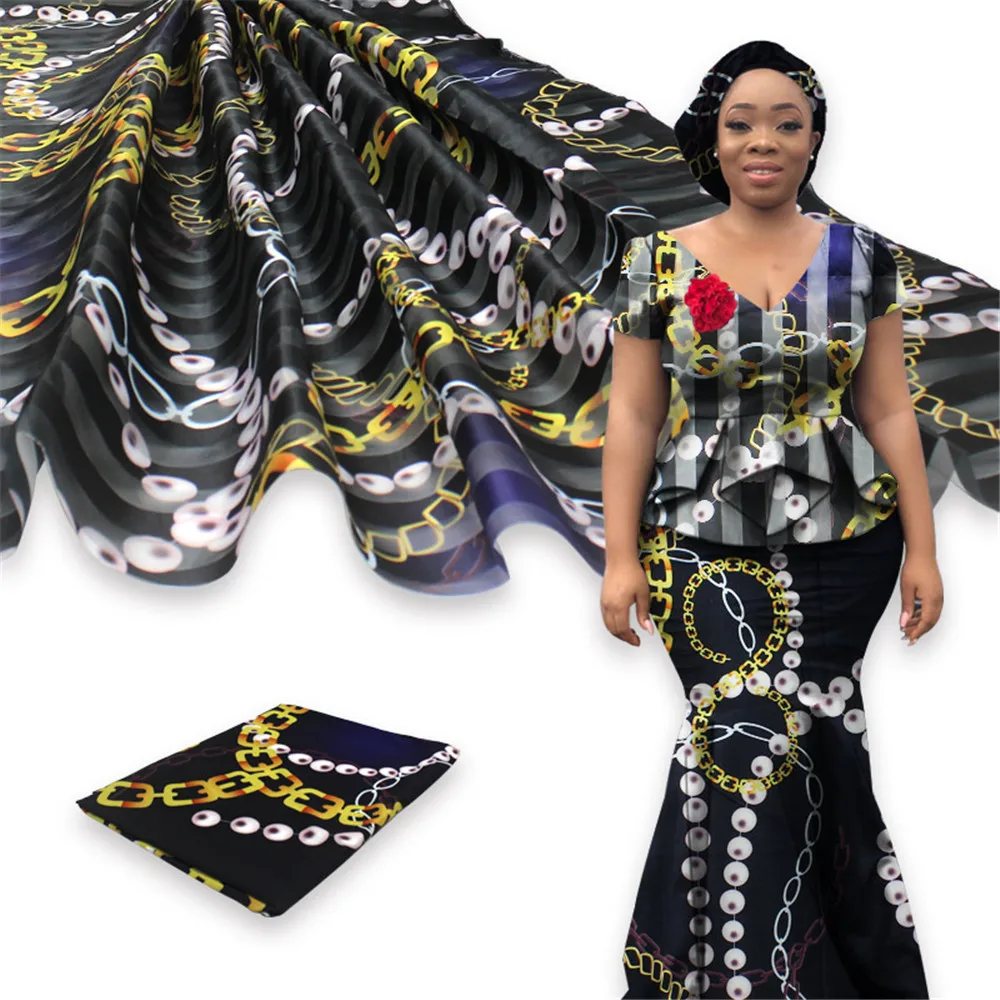 4 ярда ткань органза с вышивкой из шелка принтом в полоску вощенной ткани