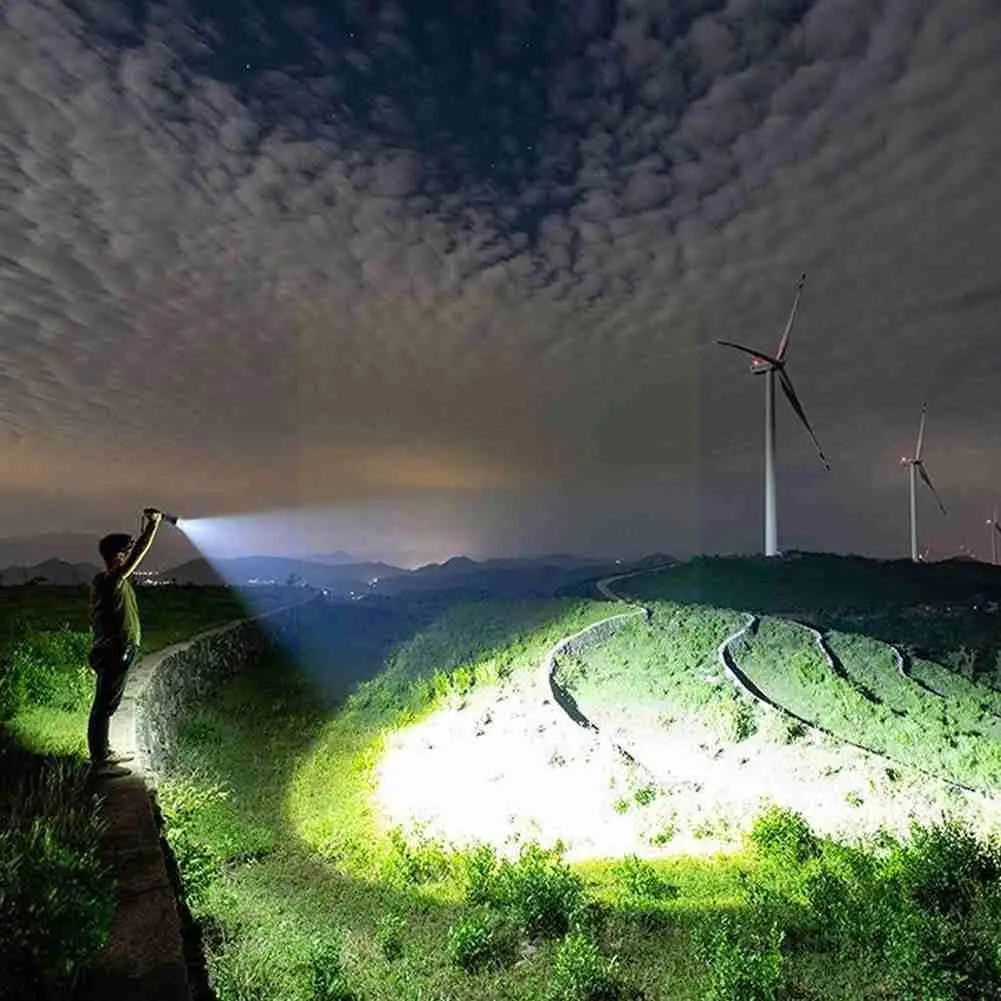 

Black Portable Outdoor Camping Waterproof Flashlight Household Night Light Lighting Fishing Tool Led Flashlight P2t5