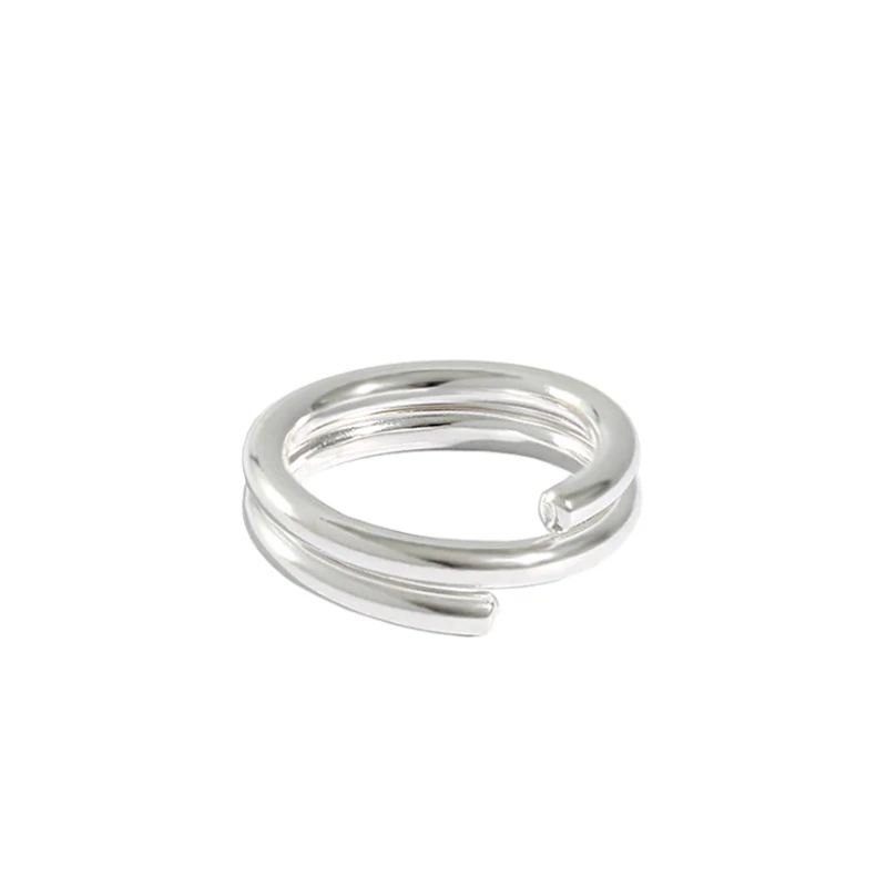 

F.I.N.S Korea Style Fashion Minimalist Glossy Spring-Shaped S925 Sterling Silver Ring Layered Silver Ring 925 Woman Jewelry
