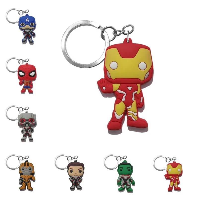 7012-26-32 mix20pcs 20 шт./лот Мститель 4 брелок Супергерои кольцо для ключей из ПВХ мини-фигурка аниме брелок для ключей крутой брелок детский подарок вечерние сувениры - Цвет: 7012-26-32 mix20pcs