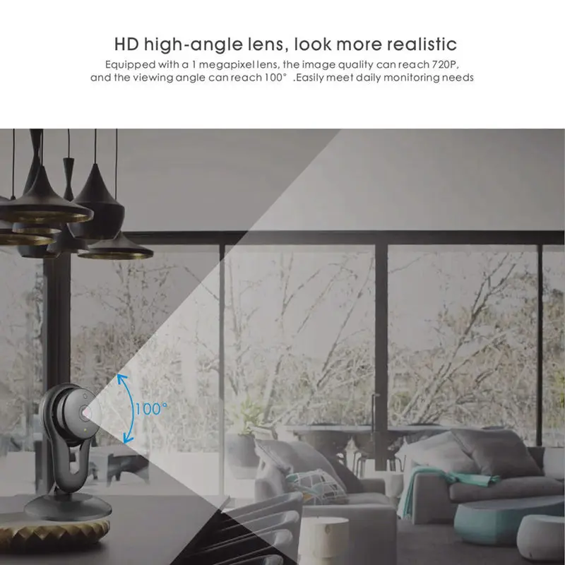 1.0Mp 720P Кнопка мини беспроводная камера Wi-Fi Двусторонняя голосовая внутренняя