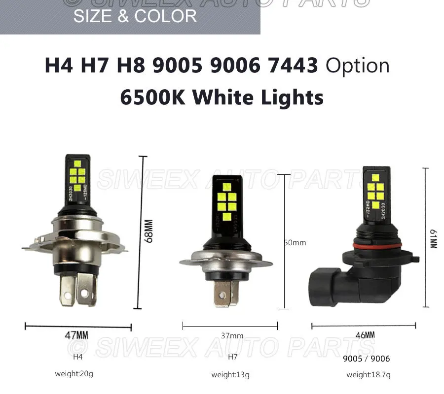 1 шт. новые автомобильные светодиодный ные Противотуманные фары R5W H4 H7 H8 9005 9006 7443