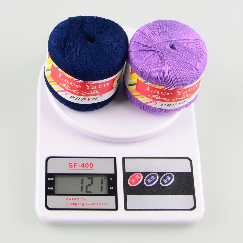 TPRPYN 1 шт. = 50 г 100% хлопчатобумажная кружевная пряжа для ручного вязания 5 # тонкая