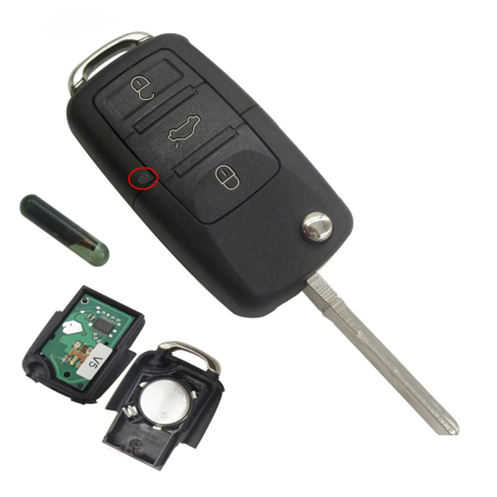 Автомобильный Дистанционный ключ с чипом ID48 1J0959753AH для VW PASSAT 02 05|Пульты ДУ| |