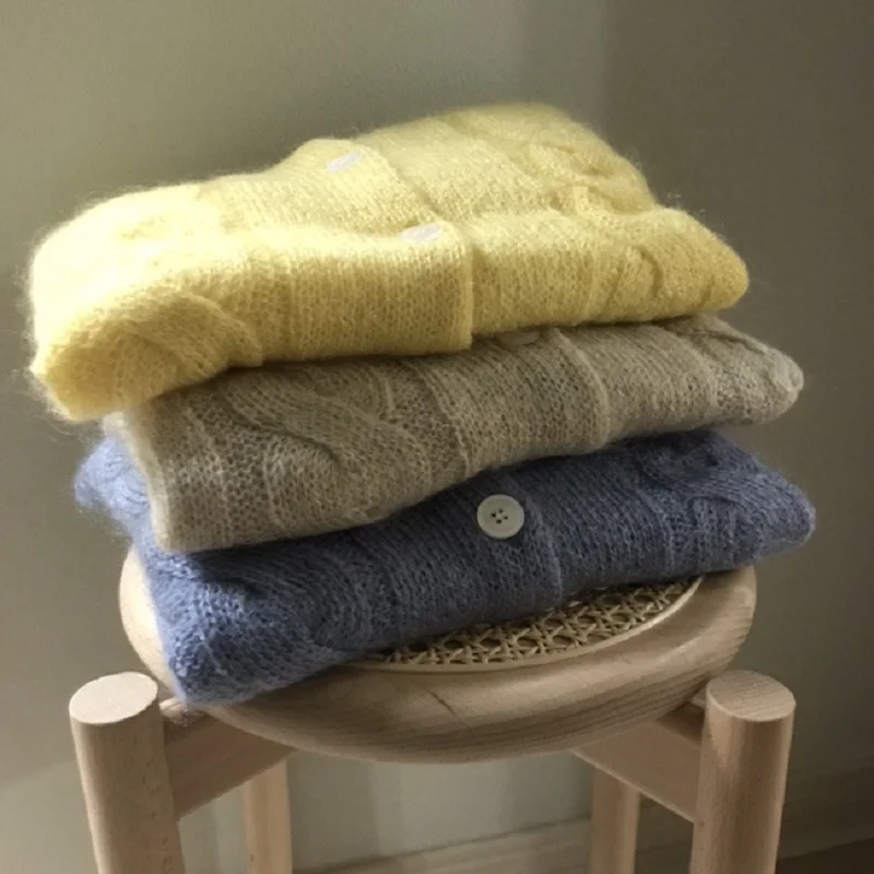 Осенне-зимние вязаные винтажные свитеры женские кардиганы 2019 корейские свитера