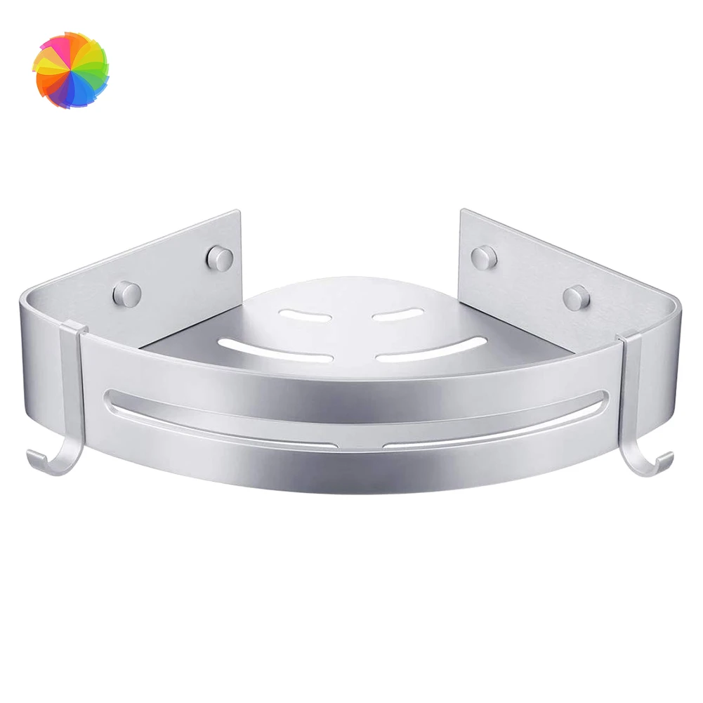 Алюминиевая корзина для хранения душа с крючками ванной полка без бурения