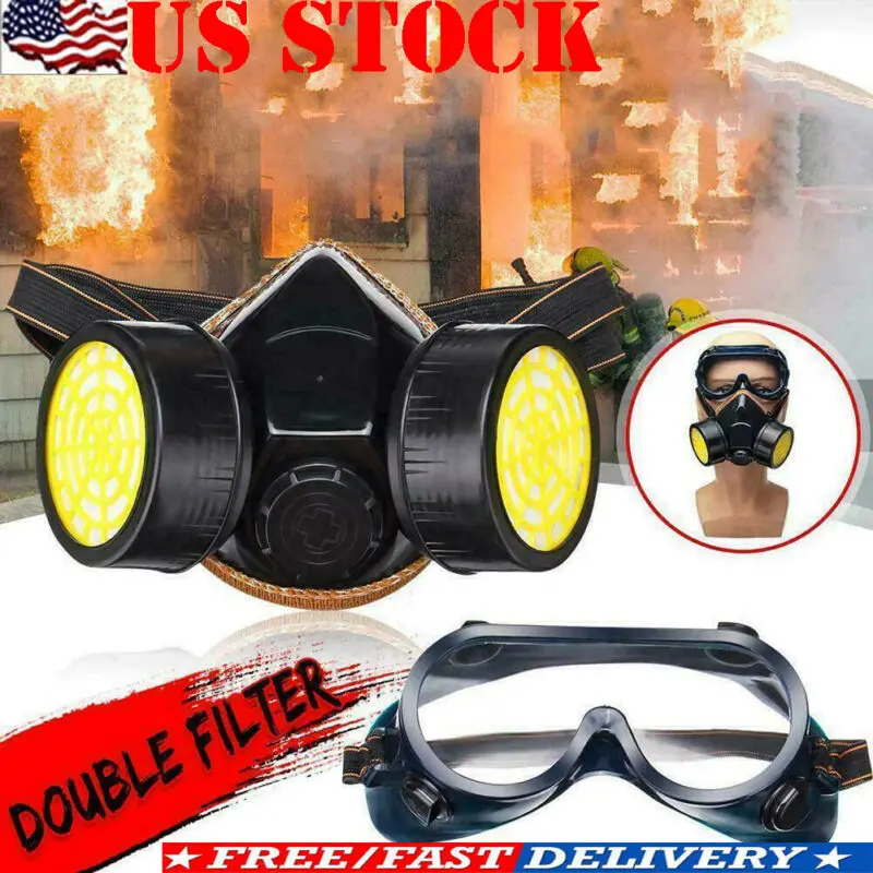Защитные очки для лица с двойной и 2 защитой от дыхания в чрезвычайных ситуациях |