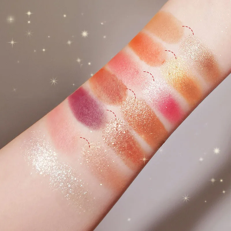 Палетка теней для век ярких цветов 2 цвета водостойкие с жемчужным блеском |