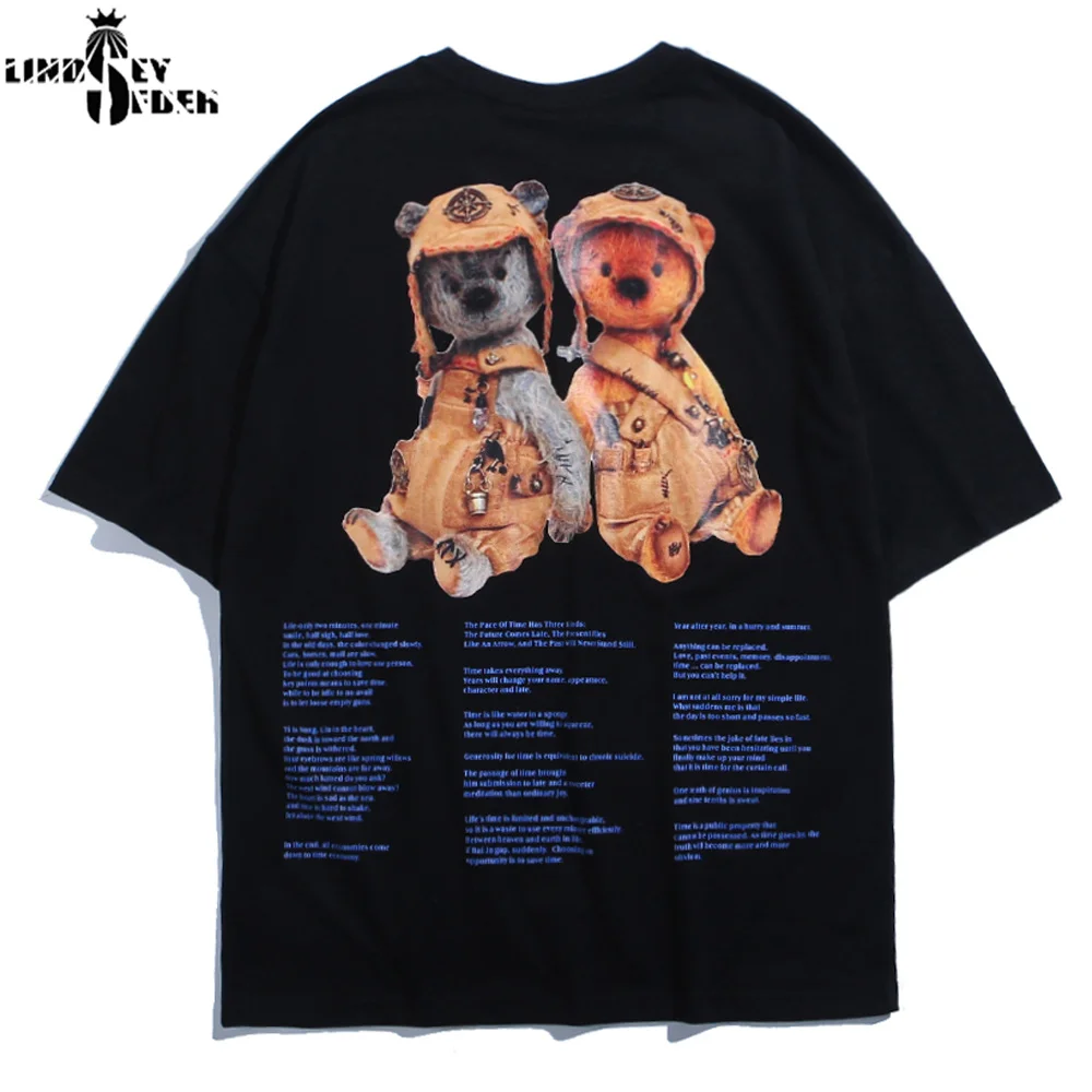 Женские и мужские футболки с принтом летчика медведя уличная одежда 2020