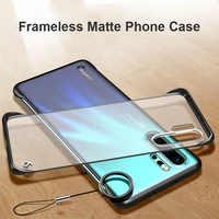ultra thin clear frameless phone case for huawei p20 p30 p40 mate 20 30 40 pro cover for honor 20 pro slim pc hard matte case