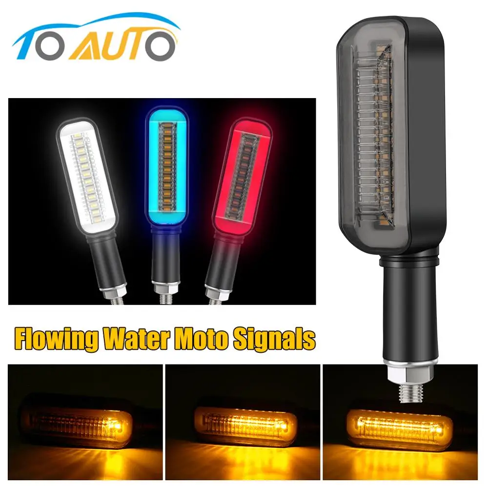 Светодиодный светильник для мотоцикла 1 шт. сигнал поворота Проточная вода