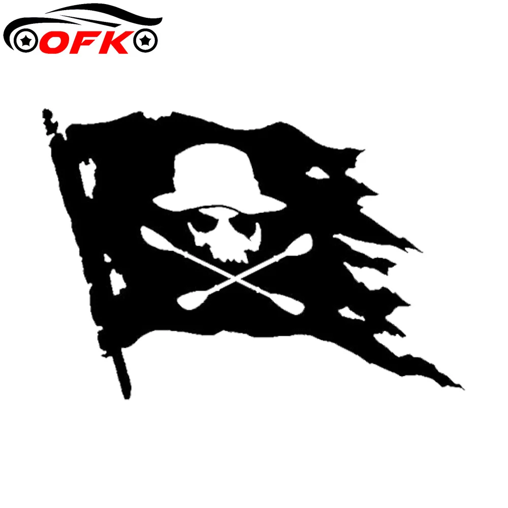 

Car Sticker Decal SKULL PIRATE FLAG Window Bumper Accessories Car Styling Black/Silver Vinyl 14*9.5CM