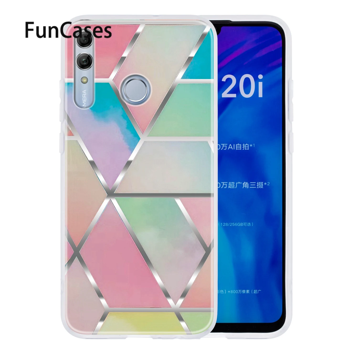 Мягкий силиконовый чехол с треугольниками для huawei P Smart Z Capinha Y9 Prime 2019 Enjoy 10 Plus Cases|tpu