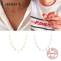 canner 100 925 sterling silver choker necklace clavicle moon star stackable necklace chain necklace for women jewelry collar w5