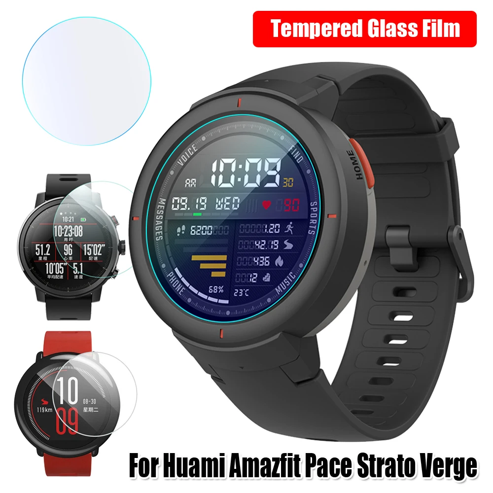 2 шт. изогнутые закаленное стекло 2.5D Защитные пленки для экрана Huami Amazfit Pace Stratos Verge