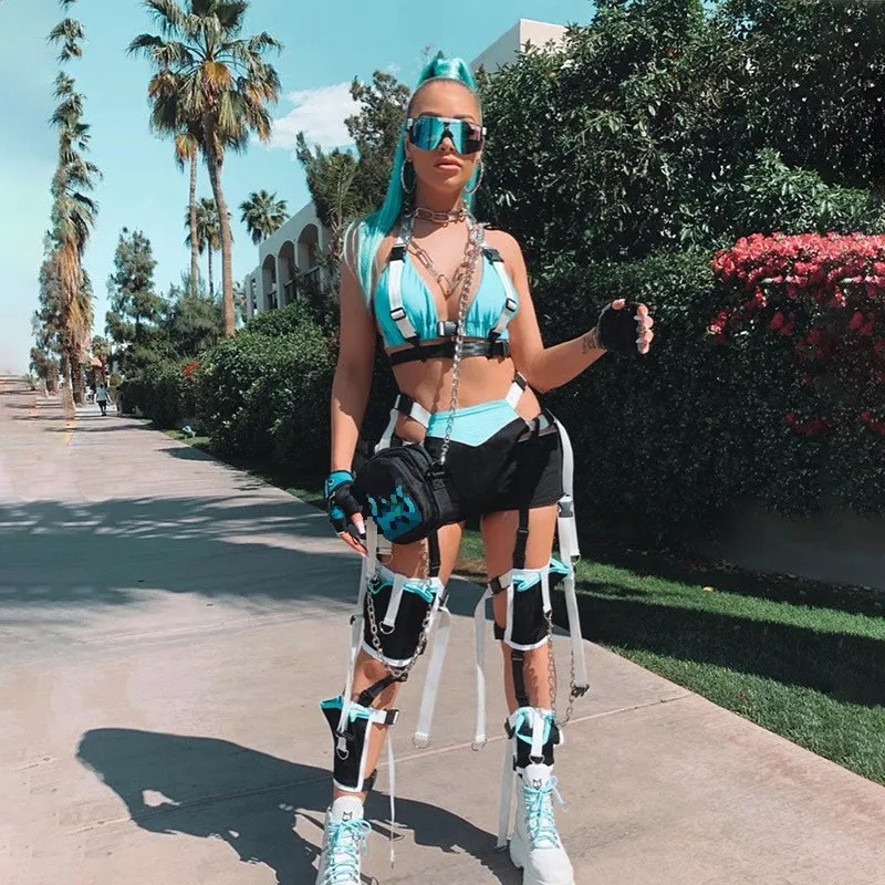 Комплект из двух предметов женский короткий комплект 2 топ байкерские шорты