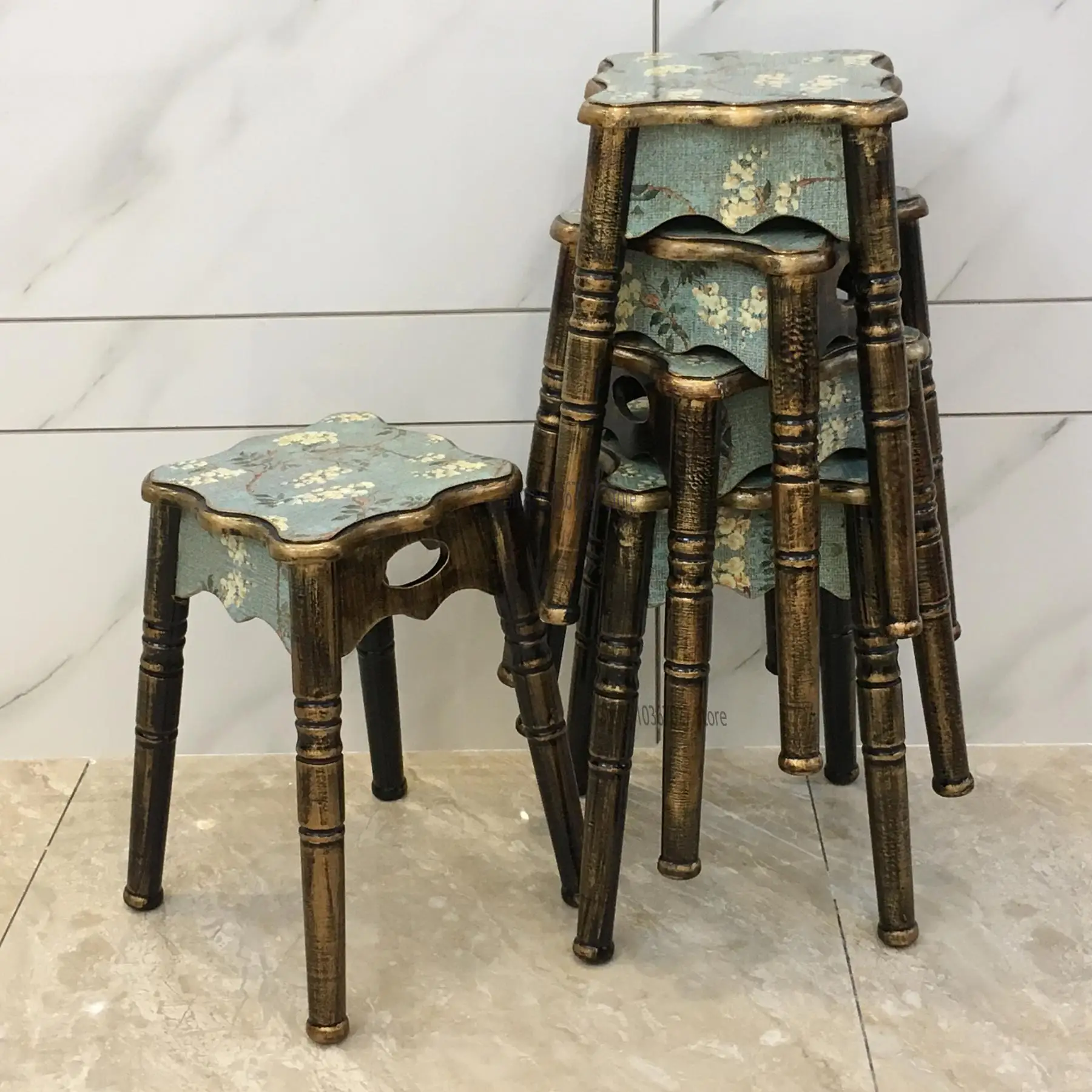 European-style Solid Wood Fashion Creative Dining Table Stool Chair Modern Bench Nordic Complete Living Room |