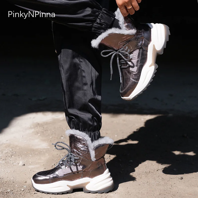 2020 очень теплые женские зимние ботильоны с высоким берцем кроссовки на платформе
