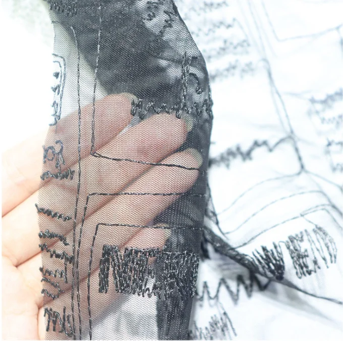 Мягкие буквы газеты вышивка кружевная ткань сексуальная сетчатая для топов