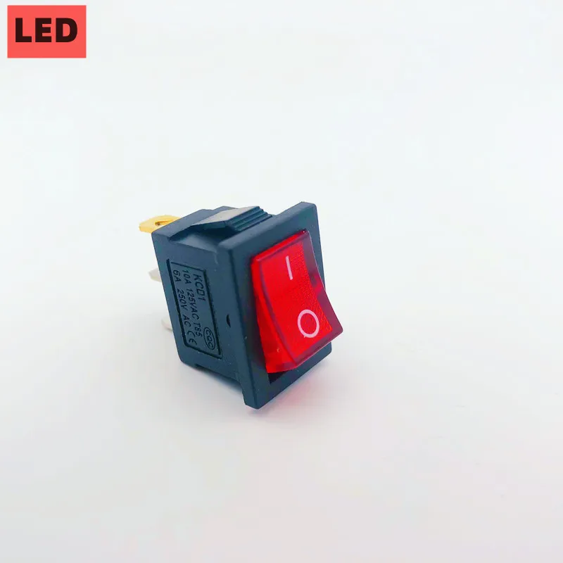 Кулисный Переключатель KCD1-101 15*21 мм 3Pin с светодиодный на включение/выключение