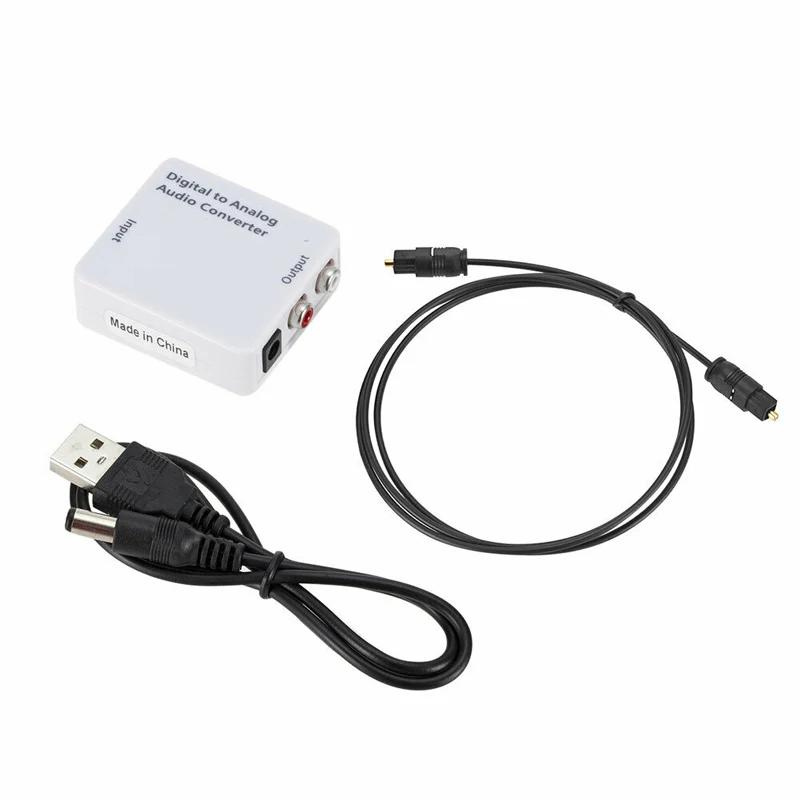 Plastic Case White Черный белый коаксиальный оптический выход цифровой аналоговый аудио конвертер адаптер RCA L/R 3,5 мм для дома переключатель звука - Цвет: Plastic Case White