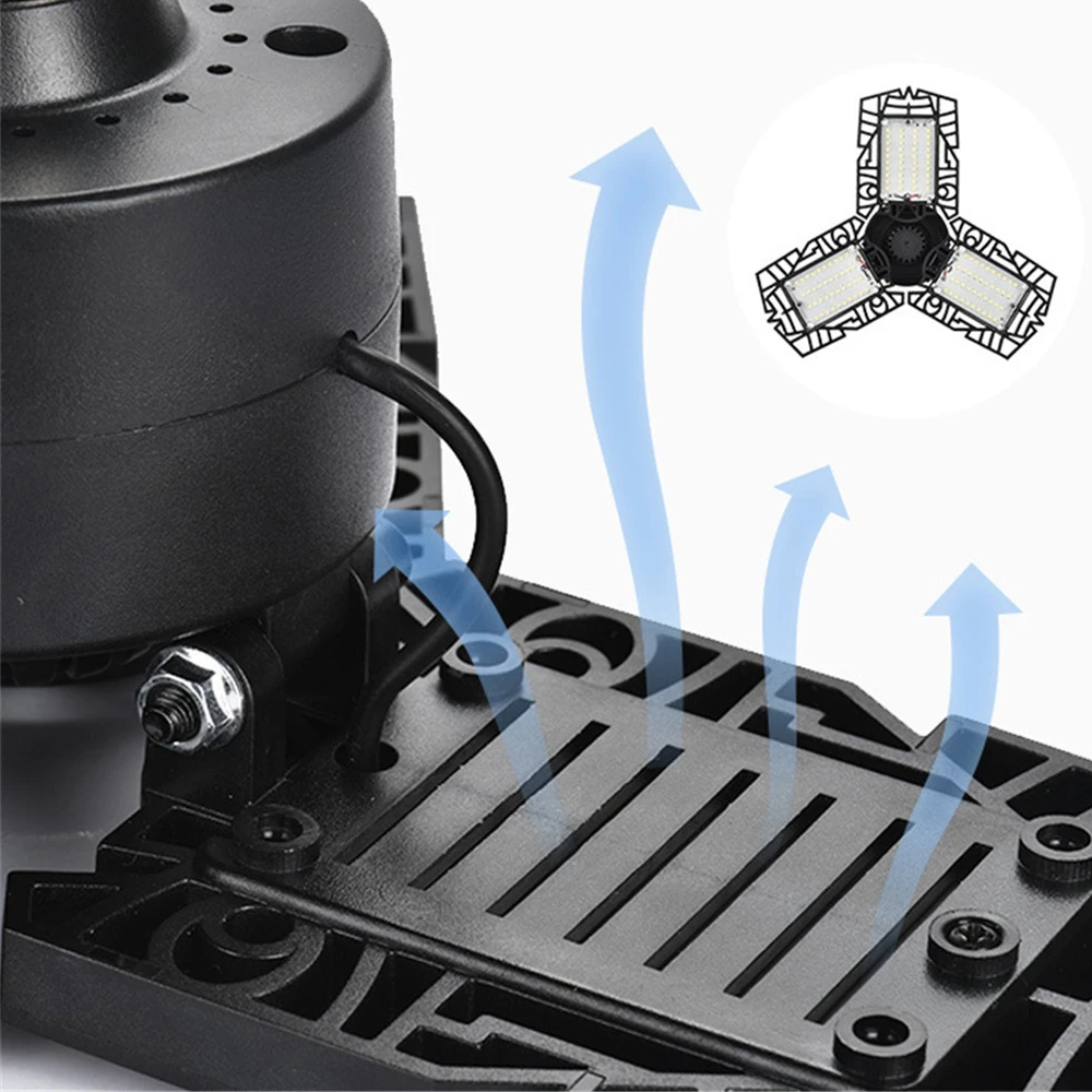 

Super 60W Deformable Garage lights 6000LM Workshop Ceiling Lamp E26 E27 Base Led Garage Warehouse Factory Fan Light