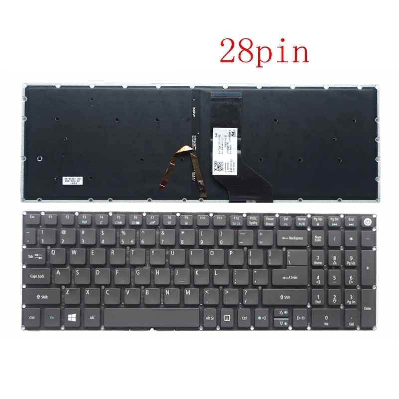 NEW for Acer Aspire 5 A515-51G-51RL A515-51G-52R1 US Keyboard Backlit NKI14170EP black 28 pin