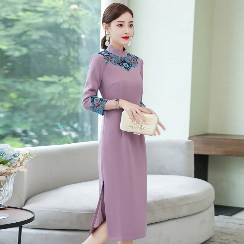 Высокая классическая одежда в этническом стиле Ao dai qipao платье для женщин|vietnam