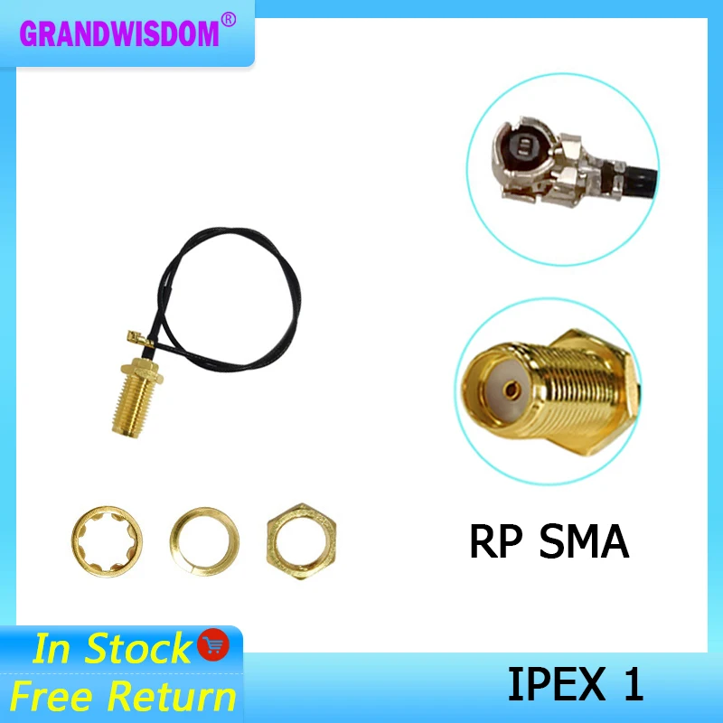 

20cm IPEX1 IPES 2.4G 2.4GHZ WIFI Extension Cord UFL to RP-SMA Connector Antenna WiFi Pigtail Cable IPX to RP-SMA female IOT IPX