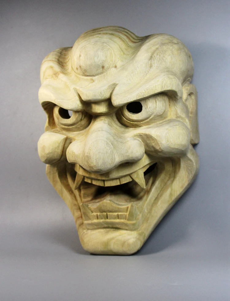 

[Decor] Wood Masks Lion Face Japanese Noh Mask Budas Statues Folk Craft Personal Wall Hanging Decoration