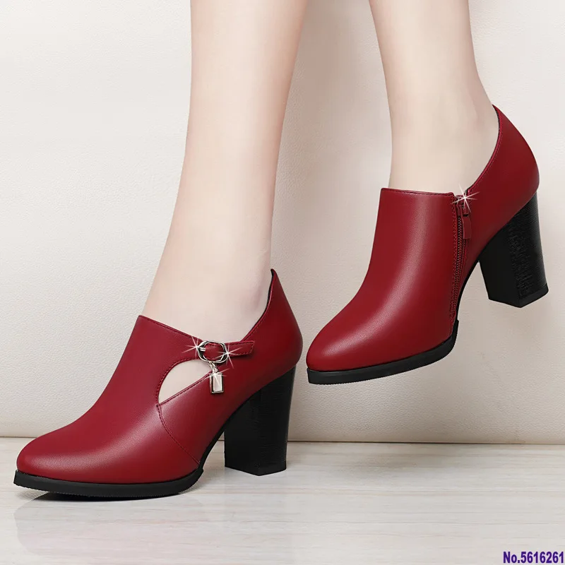 Женские ботинки Ботинки Martin на молнии с острым носком высоком толстом каблуке 8