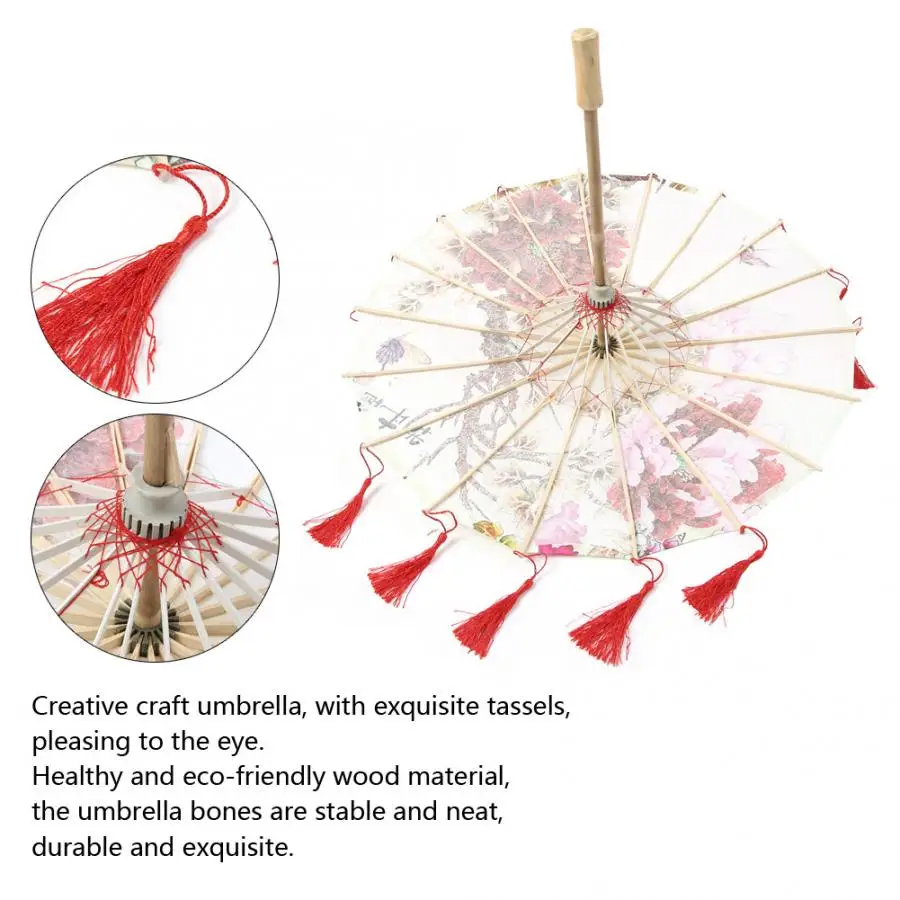 Женский винтажный бумажный зонтик с масляной бумагой декоративная кисточка