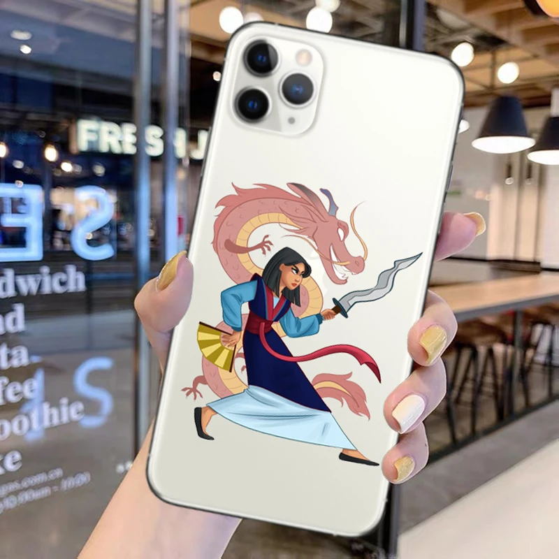 

Cute Cartoon Hua Mulan Phone Cover Case For iPhone XR XS MAX 6 6S 7 8 Plus 11 12 Pro Max Mini SE 2020 Clear Soft Silicone Shell