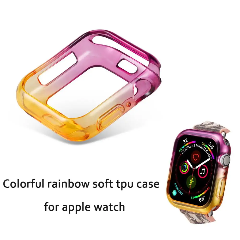 Чехол для apple watch 4, 5, 44 мм, 40 мм, цветной, мягкий, из ТПУ, чехол iwatch series 4, 5, ударопрочный чехол, аксессуары