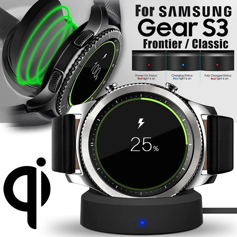 Беспроводная зарядная док-станция зарядное устройство для Samsung Gear S3 Смарт-часы |