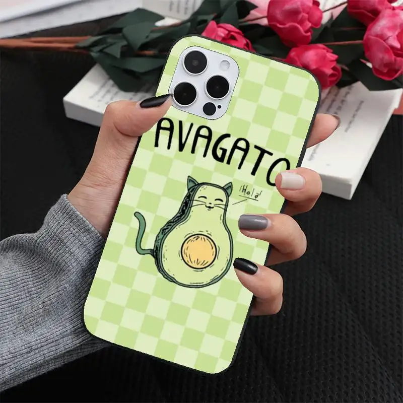 

cute cartoon Avocado Phone Case for iPhone 7 8 11 12 Pro X XS XR Samsung A S 10 20 30 51 Plus pro Max mobile bags